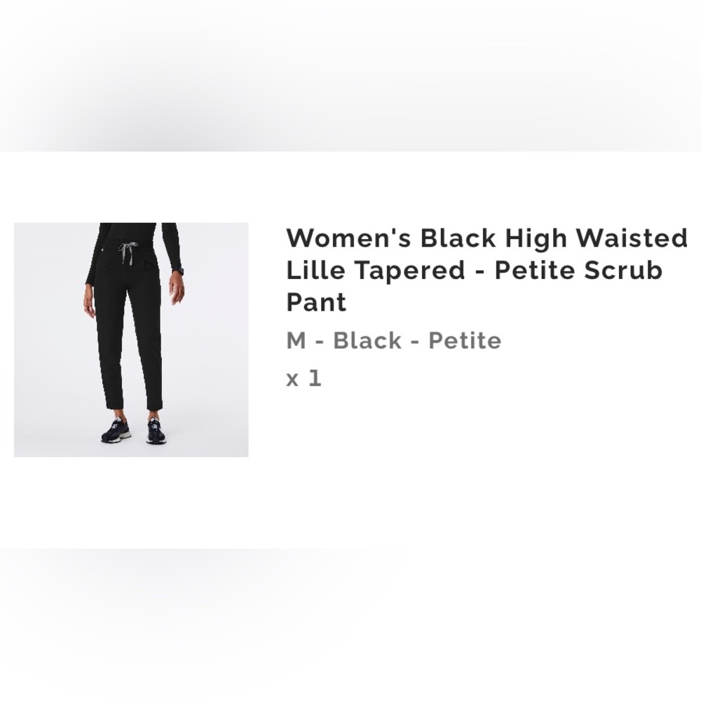 Women's Black High Waisted Lille Tapered Scrub Pant